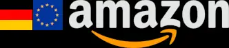 A German and European Union flag adjacent to the Amazon logo