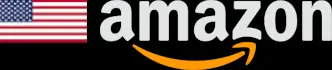 A USA flag adjacent to the Amazon logo